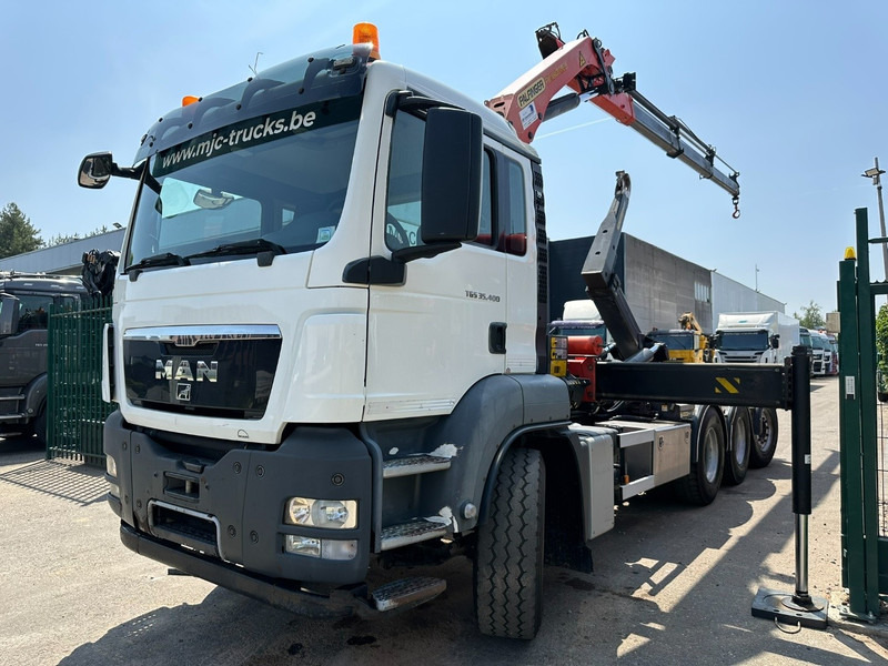 MAN TGS 35.400 8x4 TRIDEM HOOKLIFT T22 + CRANE PALFINGER PK 18001 EH + RADIO - EURO 5 - LIFT/STEERING AXLE - BE TRUCK - Мултилифт с кука камион, Камион с кран: снимка 2 MAN TGS 35.400 8x4 TRIDEM HOOKLIFT T22 + CRANE PALFINGER PK 18001 EH + RADIO - EURO 5 - LIFT/STEERING AXLE - BE TRUCK - Мултилифт с кука камион, Камион с кран: снимка 2