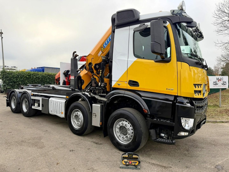 Mercedes-Benz AROCS 4143 8X4 WAF HOOKLIFT + CRANE EFFER 395 4S + ROTATOR + RADIO - 5/6 F - BE TRUCK - VERY NICE CONDITION - Мултилифт с кука камион, Камион с кран: снимка 2 Mercedes-Benz AROCS 4143 8X4 WAF HOOKLIFT + CRANE EFFER 395 4S + ROTATOR + RADIO - 5/6 F - BE TRUCK - VERY NICE CONDITION - Мултилифт с кука камион, Камион с кран: снимка 2