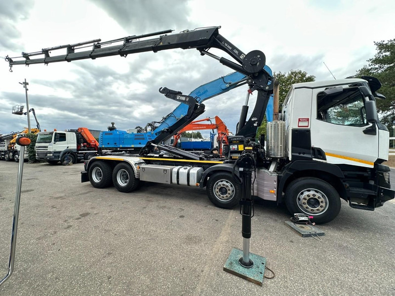 Renault C460 8x4 HOOKLIFT + (19m!) CRANE HIAB 288 E-6 HIDUO - RADIO - 5/6 F - STEEL SPRING / HUB REDUCTION - BE TRUCK - Мултилифт с кука камион, Камион с кран: снимка 4 Renault C460 8x4 HOOKLIFT + (19m!) CRANE HIAB 288 E-6 HIDUO - RADIO - 5/6 F - STEEL SPRING / HUB REDUCTION - BE TRUCK - Мултилифт с кука камион, Камион с кран: снимка 4