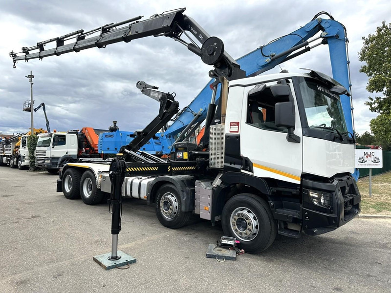 Renault C460 8x4 HOOKLIFT + (19m!) CRANE HIAB 288 E-6 HIDUO - RADIO - 5/6 F - STEEL SPRING / HUB REDUCTION - BE TRUCK - Мултилифт с кука камион, Камион с кран: снимка 1 Renault C460 8x4 HOOKLIFT + (19m!) CRANE HIAB 288 E-6 HIDUO - RADIO - 5/6 F - STEEL SPRING / HUB REDUCTION - BE TRUCK - Мултилифт с кука камион, Камион с кран: снимка 1