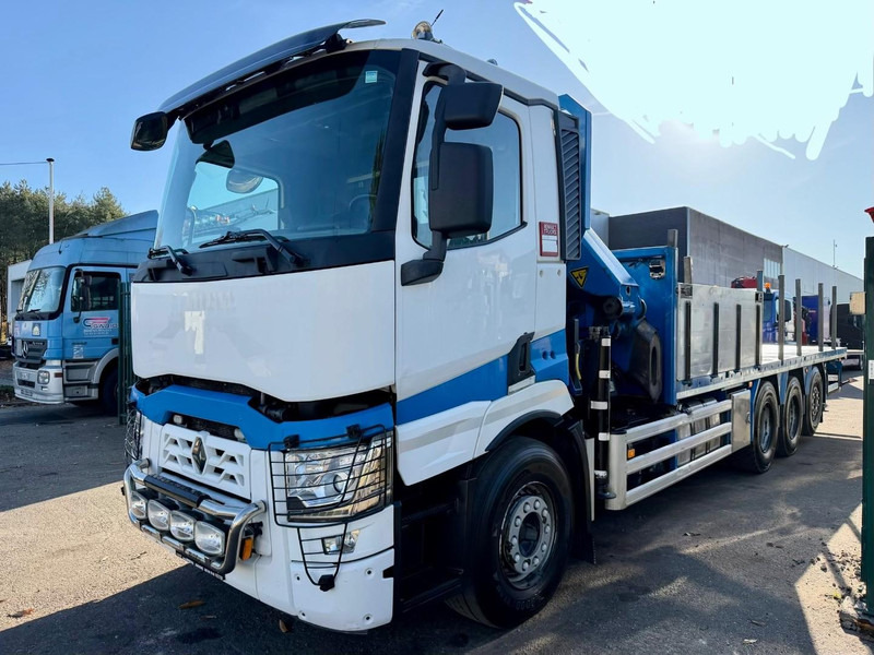 Renault C480 8x4 Pritsche + Kran (20m!) PALFINGER PK33002-EH E (6x) - PLATFORM 8m25 - LIFT/STEERING - GOOD TIRES - BE TRUCK - Бордови камион, Камион с кран: снимка 3 Renault C480 8x4 Pritsche + Kran (20m!) PALFINGER PK33002-EH E (6x) - PLATFORM 8m25 - LIFT/STEERING - GOOD TIRES - BE TRUCK - Бордови камион, Камион с кран: снимка 3