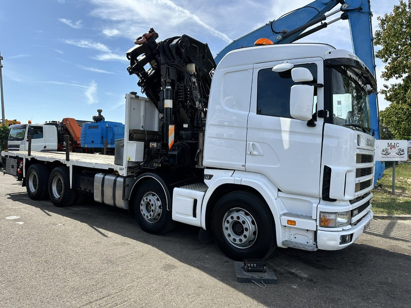 Scania 114C-380 8x4 + CRANE HIAB 700 E-5 - PLATFORM 6m80 + TWISTLOCKS - MANUAL - RETARDER - STEEL SPRING / BIG AXLE HUB REDUCTION - AP ACHSEN - Камион с кран: снимка 1 Scania 114C-380 8x4 + CRANE HIAB 700 E-5 - PLATFORM 6m80 + TWISTLOCKS - MANUAL - RETARDER - STEEL SPRING / BIG AXLE HUB REDUCTION - AP ACHSEN - Камион с кран: снимка 1