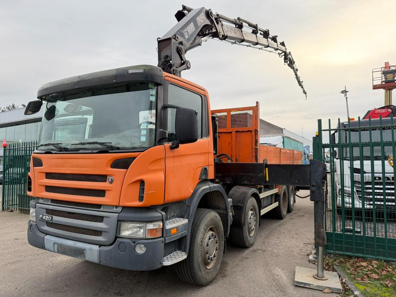 Scania P420 8X4 PRITSCHE + (25m) KRAN HIAB 422 E-5 HIPRO + JIB 100X-4 - RETARDER - *284.000km* - MANUAL - STEEL SPRING - EURO 3 - BE TRUCK - Бордови камион, Камион с кран: снимка 4 Scania P420 8X4 PRITSCHE + (25m) KRAN HIAB 422 E-5 HIPRO + JIB 100X-4 - RETARDER - *284.000km* - MANUAL - STEEL SPRING - EURO 3 - BE TRUCK - Бордови камион, Камион с кран: снимка 4