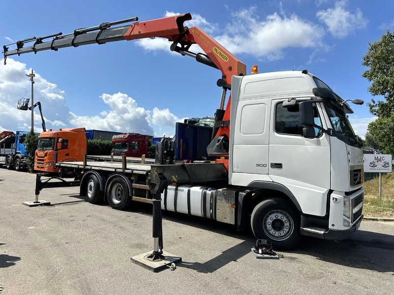 Volvo FH 500 6X2 + CRANE PALFINGER PK50002 E 6x - RETARDER - PLATFORM 6m20 - TWISTLOCKS 20' - 561.000km - EURO 5 - Камион с кран: снимка 1 Volvo FH 500 6X2 + CRANE PALFINGER PK50002 E 6x - RETARDER - PLATFORM 6m20 - TWISTLOCKS 20' - 561.000km - EURO 5 - Камион с кран: снимка 1