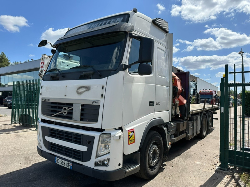 Бордови камион, Камион с кран Volvo FH 500 6X2 PRITSCHE + KRAN PALFINGER PK50002 E 5x - RETARDER - PLATFORM 6m20 - TWISTLOCKS 20' - 561.000km - EURO 5: снимка 12