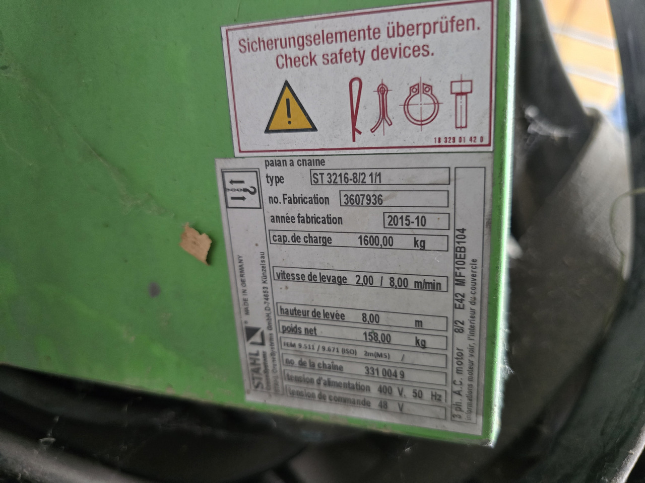 STAHL ST32 - Винч: снимка 4 STAHL ST32 - Винч: снимка 4