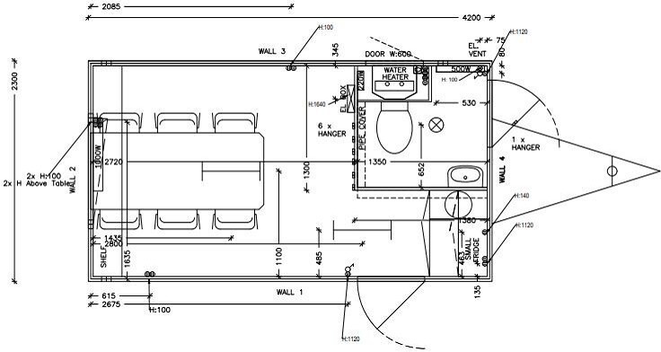 ROSEMEIER EW TA-NO Mannschaftswagen 410 - Жилищен контейнер, Ремарке: снимка 2 ROSEMEIER EW TA-NO Mannschaftswagen 410 - Жилищен контейнер, Ремарке: снимка 2