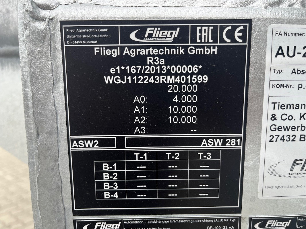 Fliegl ASW281 - Ремарке: снимка 2 Fliegl ASW281 - Ремарке: снимка 2