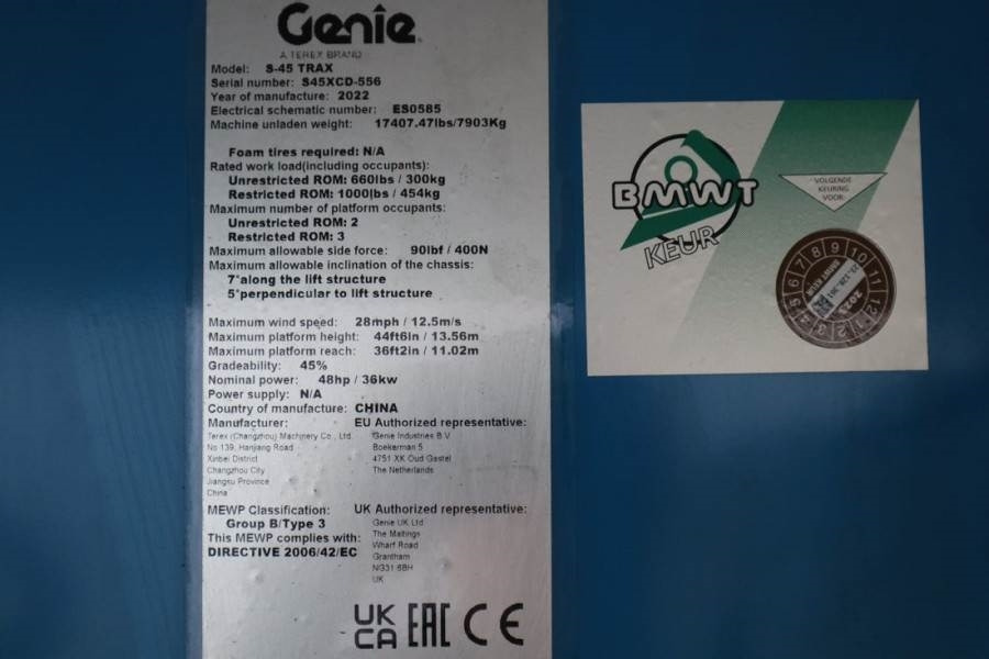 Телескопична платформа Genie S45XC Trax Valid inspection, *Guarantee! Diesel, 4: снимка 6