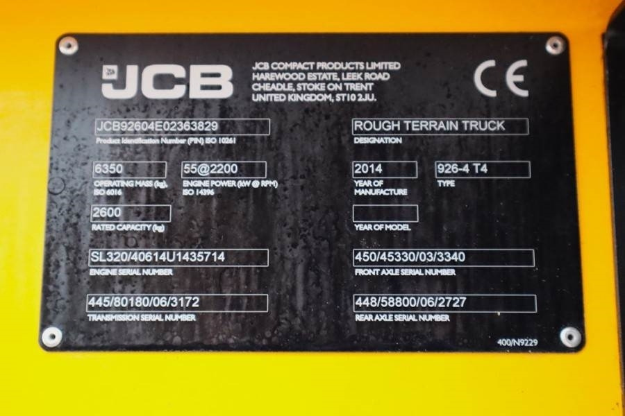 JCB 926 Valid inspection, *Guarantee! Diesel, 4x4 Driv - Мотокар с висока проходимост: снимка 5 JCB 926 Valid inspection, *Guarantee! Diesel, 4x4 Driv - Мотокар с висока проходимост: снимка 5