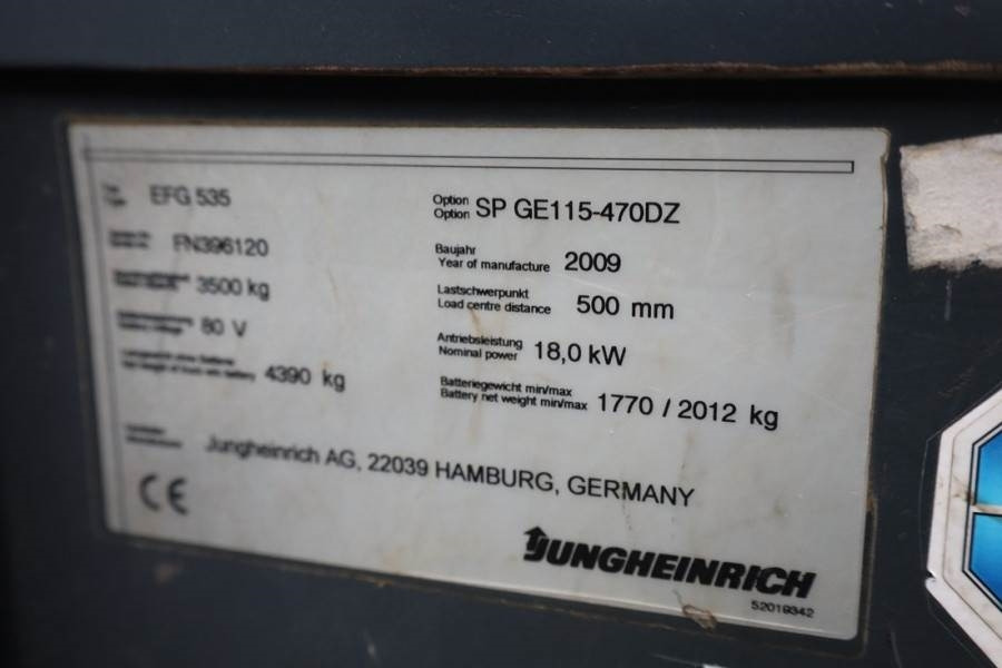 Дизелов мотокар Jungheinrich EFG535 Electric, Lifting Height 4700mm, Freelift 1: снимка 6