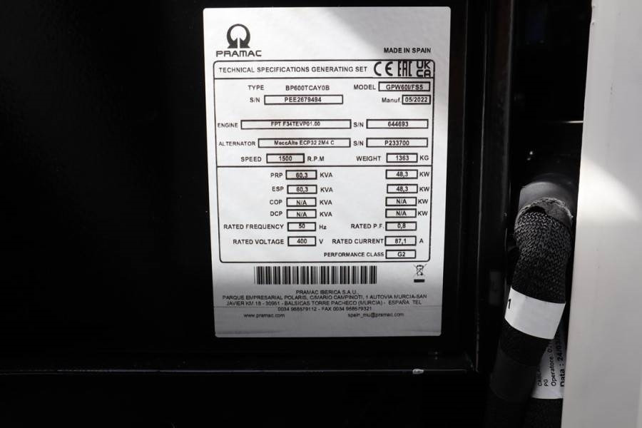 Pramac GPW60I/FS5 Valid inspection, *Guarantee! Diesel, 6 - Електрогенератор: снимка 2 Pramac GPW60I/FS5 Valid inspection, *Guarantee! Diesel, 6 - Електрогенератор: снимка 2