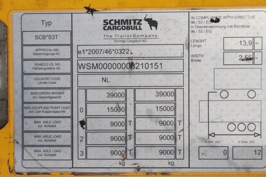 Schmitz Cargobull SCB3ST CoC Documents, TuV Loading Certif - Брезентово ремарке: снимка 5 Schmitz Cargobull SCB3ST CoC Documents, TuV Loading Certif - Брезентово ремарке: снимка 5