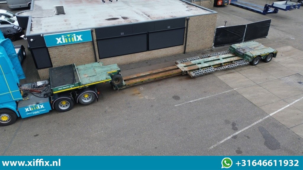 Faymonville 2-ass. Uitschuifbare dieplader met afneembare zwanenhals / 2x gestuu - Нискорамна площадка полуремарке: снимка 1 Faymonville 2-ass. Uitschuifbare dieplader met afneembare zwanenhals / 2x gestuu - Нискорамна площадка полуремарке: снимка 1