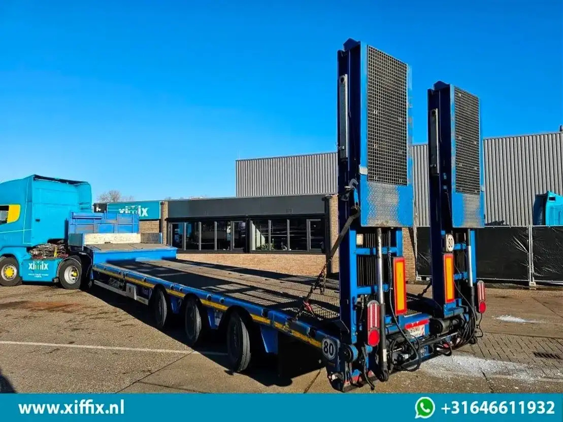 Faymonville 3-ass. Semi dieplader met dubbele hydr. Kleppen en hydr. Verstelbare - Нискорамна площадка полуремарке: снимка 3 Faymonville 3-ass. Semi dieplader met dubbele hydr. Kleppen en hydr. Verstelbare - Нискорамна площадка полуремарке: снимка 3