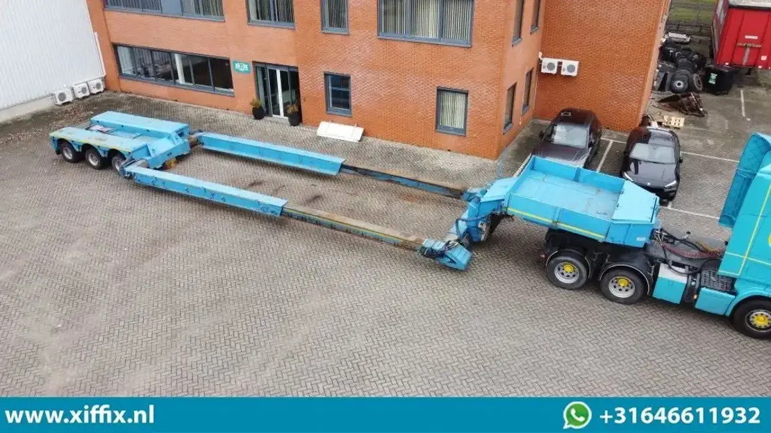 Faymonville 3-ass. Uitschuifbare dieplader met afneembare zwanenhals / Hydr. Vre - Нискорамна площадка полуремарке: снимка 1 Faymonville 3-ass. Uitschuifbare dieplader met afneembare zwanenhals / Hydr. Vre - Нискорамна площадка полуремарке: снимка 1