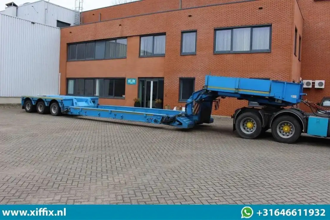 Faymonville 3-ass. Uitschuifbare dieplader met afneembare zwanenhals / Hydr. Vre - Нискорамна площадка полуремарке: снимка 4 Faymonville 3-ass. Uitschuifbare dieplader met afneembare zwanenhals / Hydr. Vre - Нискорамна площадка полуремарке: снимка 4