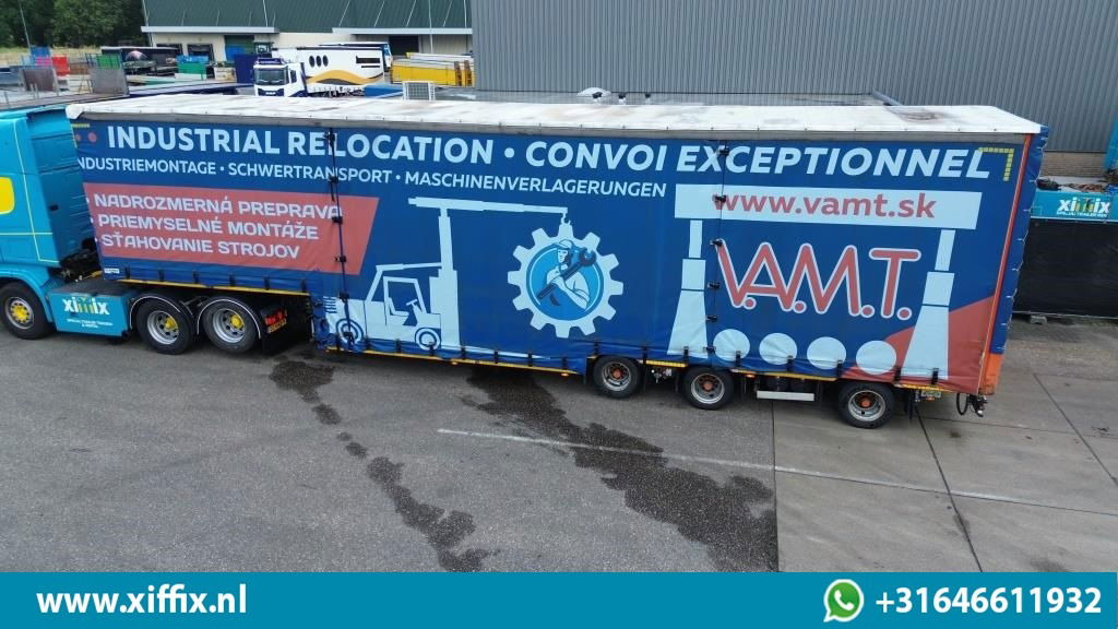 Meusburger 3-ass. Dieplader met huifopbouw / Naloop gestuurd - Нискорамна площадка полуремарке: снимка 2 Meusburger 3-ass. Dieplader met huifopbouw / Naloop gestuurd - Нискорамна площадка полуремарке: снимка 2