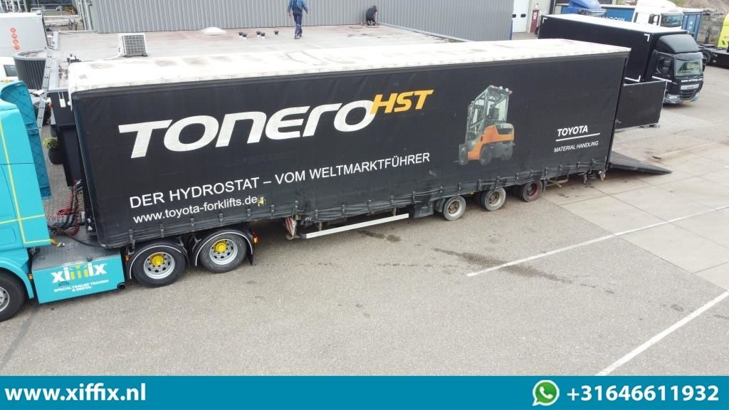 Wiese 3-ass. Semi dieplader met huifopbouw / Wiese 9 tons laadklep - Нискорамна площадка полуремарке: снимка 1 Wiese 3-ass. Semi dieplader met huifopbouw / Wiese 9 tons laadklep - Нискорамна площадка полуремарке: снимка 1