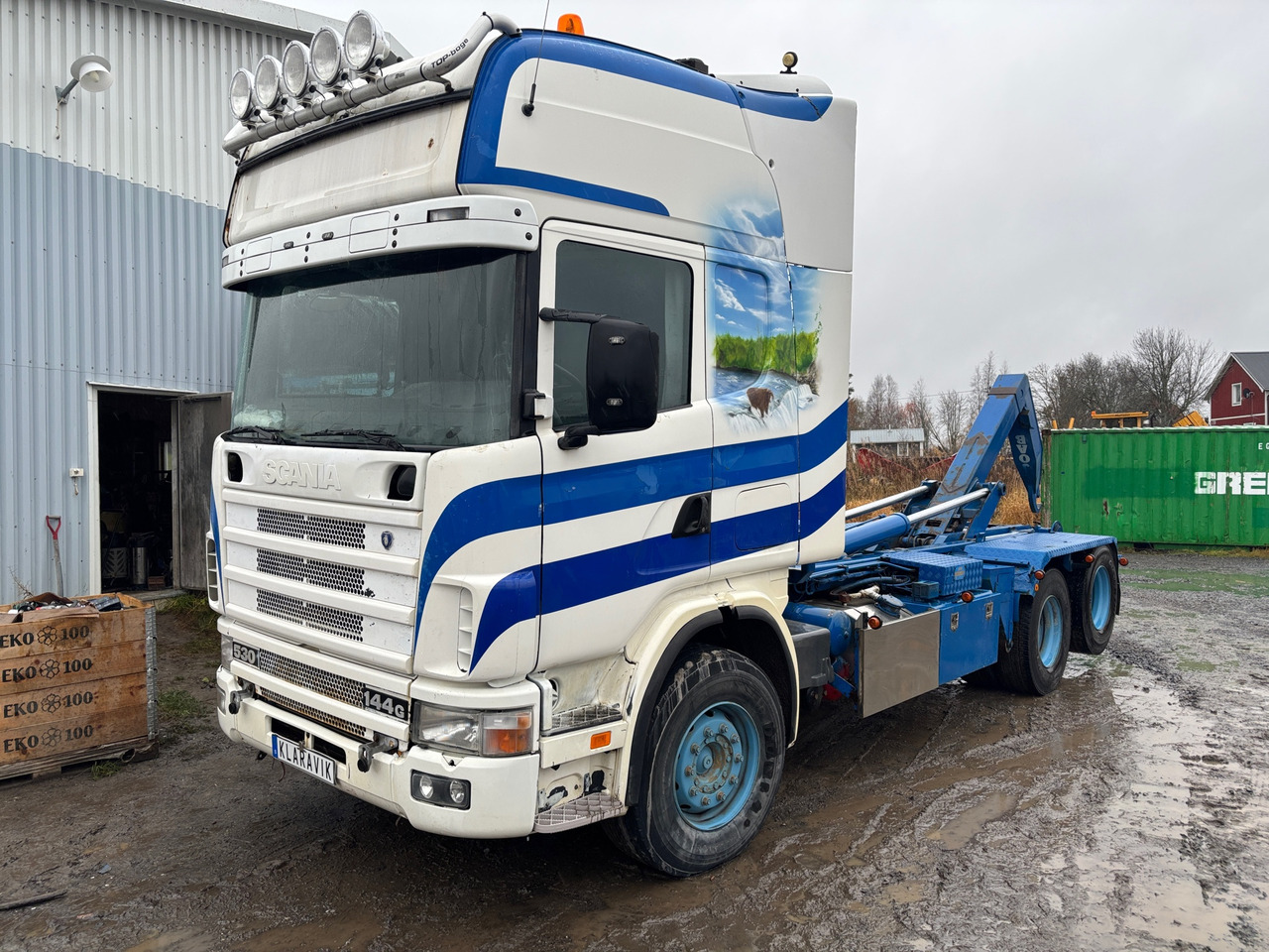 Scania 144G 530 - Мултилифт с кука камион: снимка 1 Scania 144G 530 - Мултилифт с кука камион: снимка 1