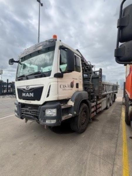 MAN TGS 35.460 BL - HIAB X-HIDUO 228 E-3 (DAMAGED) - Самосвал камион, Камион с кран: снимка 1 MAN TGS 35.460 BL - HIAB X-HIDUO 228 E-3 (DAMAGED) - Самосвал камион, Камион с кран: снимка 1