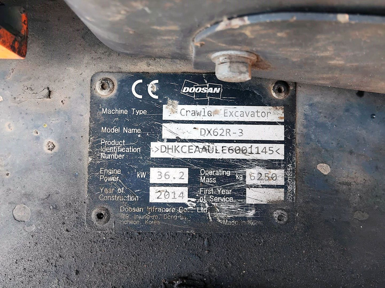 DOOSAN DX62R-3 - Мини багер: снимка 3 DOOSAN DX62R-3 - Мини багер: снимка 3