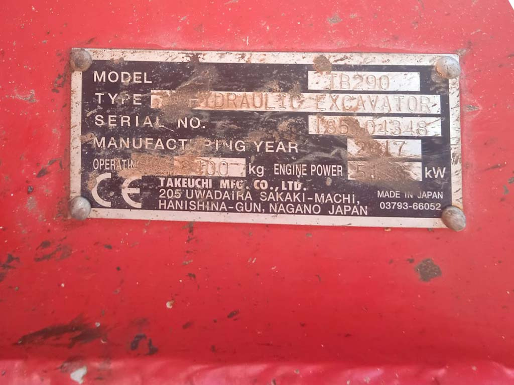 Мини багер TAKEUCHI TB290: снимка 19