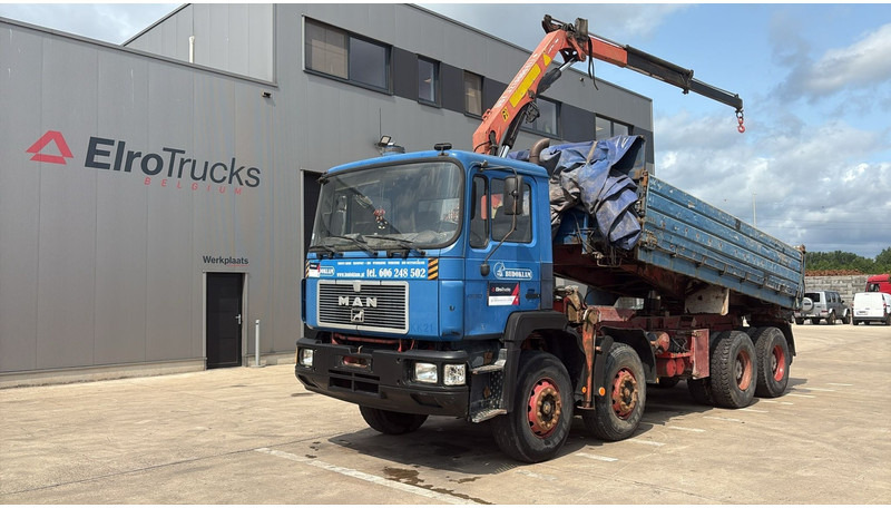 MAN 35.362 (6 CYLINDER / MANUAL PUMP / 8X4 / FALFINGER CRANE PK80 / STEEL SUSP.) - Самосвал камион, Камион с кран: снимка 1 MAN 35.362 (6 CYLINDER / MANUAL PUMP / 8X4 / FALFINGER CRANE PK80 / STEEL SUSP.) - Самосвал камион, Камион с кран: снимка 1