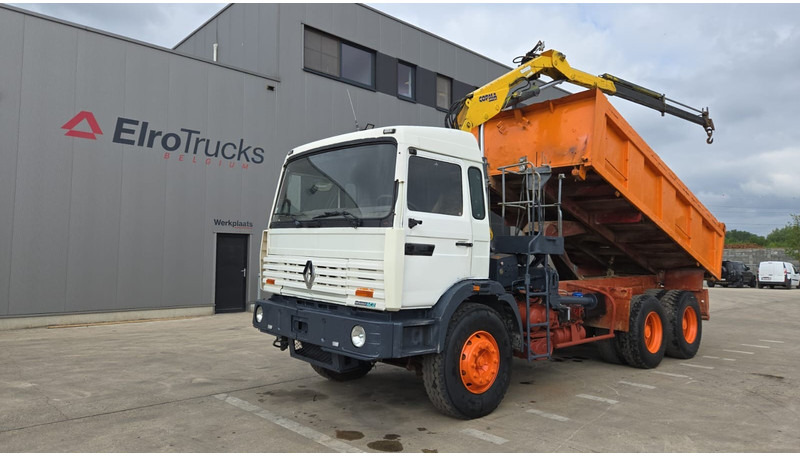 Renault G 300 Manager (POMPE MANUELLE / GRUE COPMA 90.2 / LAMES / 6X4 / GRAND PONT) - Самосвал камион, Камион с кран: снимка 1 Renault G 300 Manager (POMPE MANUELLE / GRUE COPMA 90.2 / LAMES / 6X4 / GRAND PONT) - Самосвал камион, Камион с кран: снимка 1