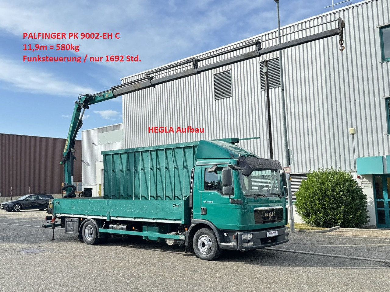 MAN TGL 12.250 Glastransport Kran PK9002 Funk Klima - Камион с кран: снимка 1 MAN TGL 12.250 Glastransport Kran PK9002 Funk Klima - Камион с кран: снимка 1