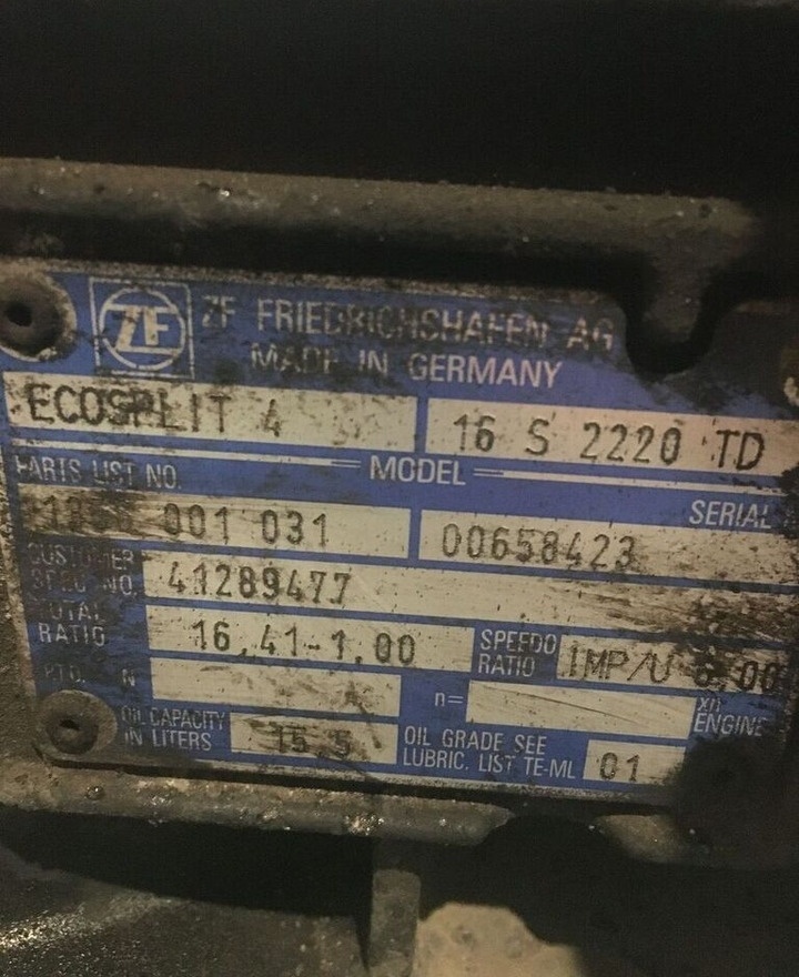 ZF Ecosplit 4 16S2220 TD 1356001031 - Скоростна кутия за Камион: снимка 2 ZF Ecosplit 4 16S2220 TD 1356001031 - Скоростна кутия за Камион: снимка 2