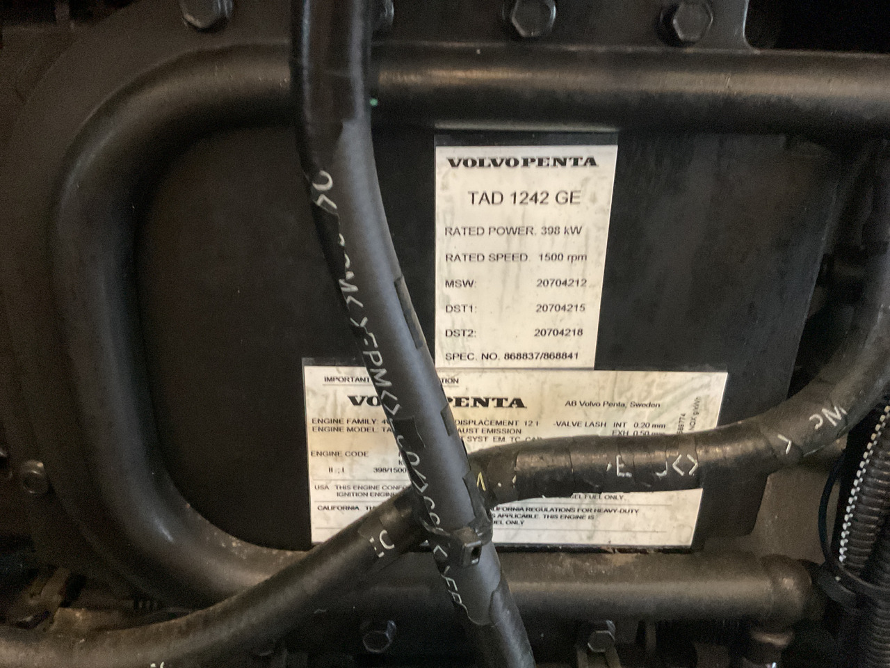 Volvo 1242GE, 450KVA Generator. Low hours since new - Електрогенератор: снимка 4 Volvo 1242GE, 450KVA Generator. Low hours since new - Електрогенератор: снимка 4