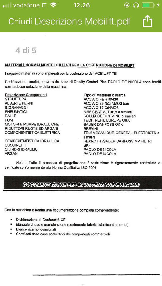 Paolo De Nicola Mobilift TE/60 - Портален кран: снимка 3 Paolo De Nicola Mobilift TE/60 - Портален кран: снимка 3