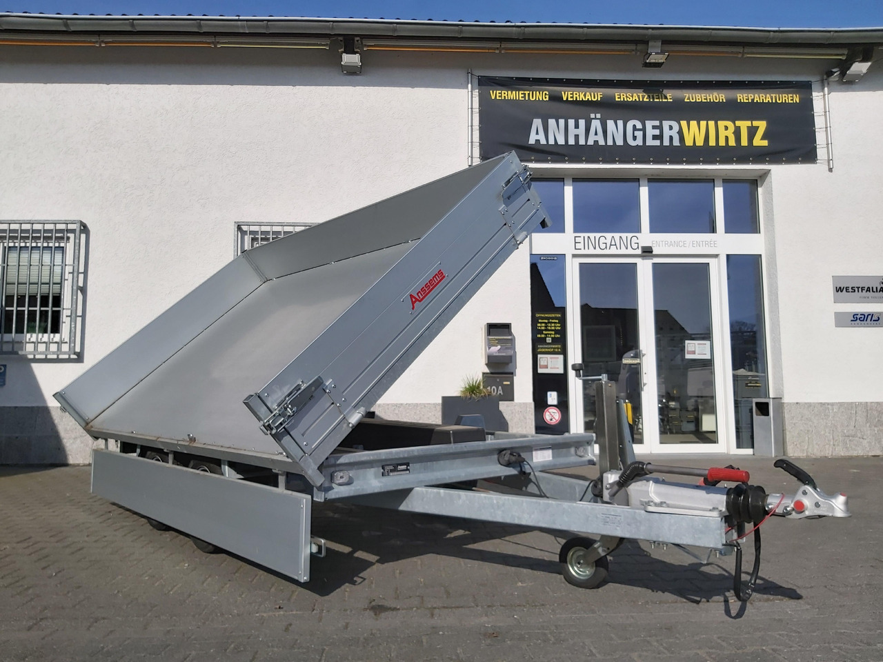 Anssems Kipper KSX 3500 Elektrisch 305x178x35cm Stahlboden niedrig Fahrgestell 3500kg - Самосвал ремарке: снимка 3 Anssems Kipper KSX 3500 Elektrisch 305x178x35cm Stahlboden niedrig Fahrgestell 3500kg - Самосвал ремарке: снимка 3