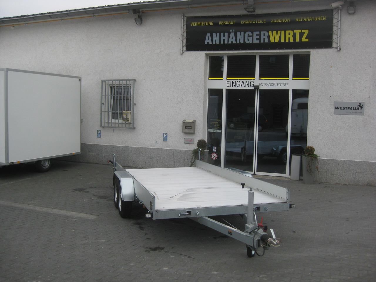 Anssems Transporter AMT 2500 440x190x18cm Aluboden Alurampen Seilwinde 2500kg Modell 22 - Бордово ремарке/ Платформа: снимка 1 Anssems Transporter AMT 2500 440x190x18cm Aluboden Alurampen Seilwinde 2500kg Modell 22 - Бордово ремарке/ Платформа: снимка 1