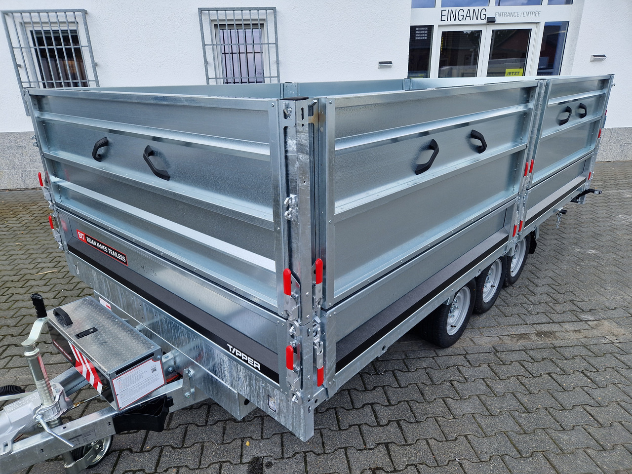 Brian James Trailer Tipper 400x200x100cm Aufsatz elektro blackline LED Tridem 3500kg Modell 24 - Самосвал ремарке: снимка 3 Brian James Trailer Tipper 400x200x100cm Aufsatz elektro blackline LED Tridem 3500kg Modell 24 - Самосвал ремарке: снимка 3