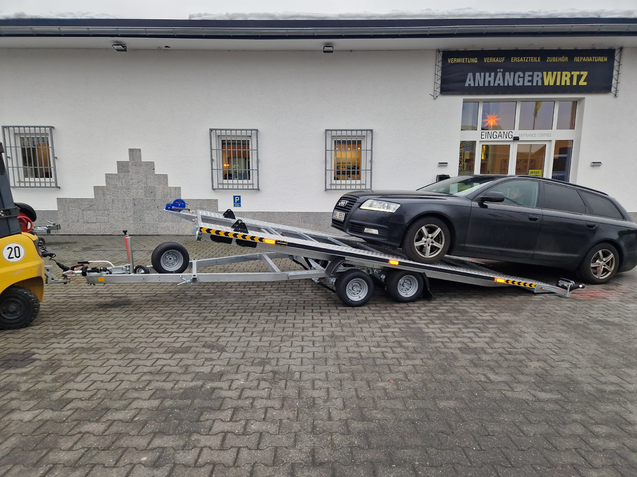 Cartrailer Expert 2745 easyload black 450x216cm ankippbar Winde Reserverad 10" 100km/H 2700kg - Автовоз ремарке: снимка 1 Cartrailer Expert 2745 easyload black 450x216cm ankippbar Winde Reserverad 10" 100km/H 2700kg - Автовоз ремарке: снимка 1