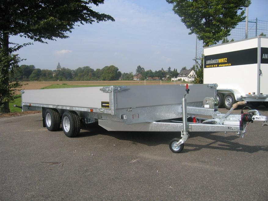 Бордово ремарке/ Платформа Multi Transporter 406x220x30cm 10" Lfh. 56cm Rampen Winde (XL) 2700kg extrabreit: снимка 7