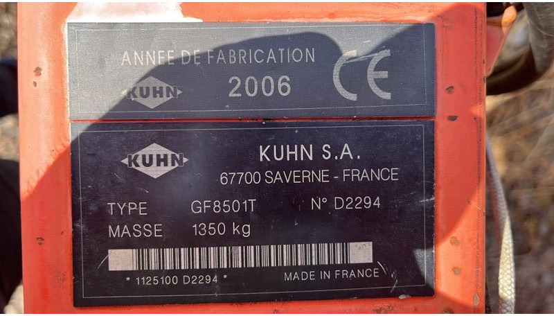 Kuhn GF 8501 T - Гребло/ Сенообръщачка: снимка 5 Kuhn GF 8501 T - Гребло/ Сенообръщачка: снимка 5