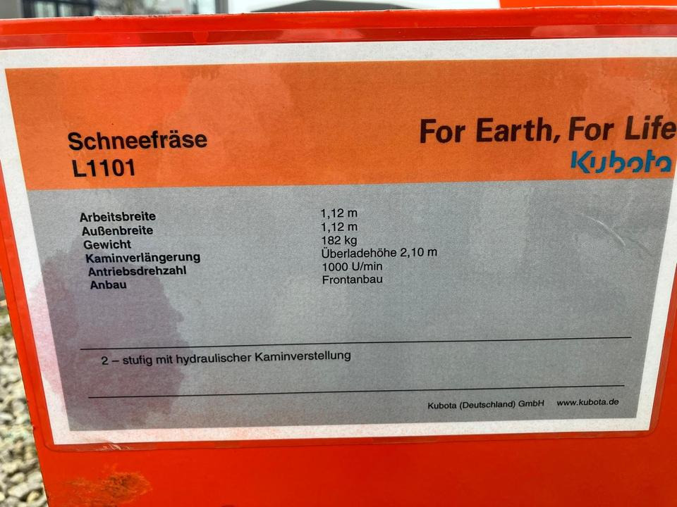 Kubota Kova Anbau-Schneefräse L1101 WA für Kleintraktor 1,12m - Роторен снегорин: снимка 3 Kubota Kova Anbau-Schneefräse L1101 WA für Kleintraktor 1,12m - Роторен снегорин: снимка 3