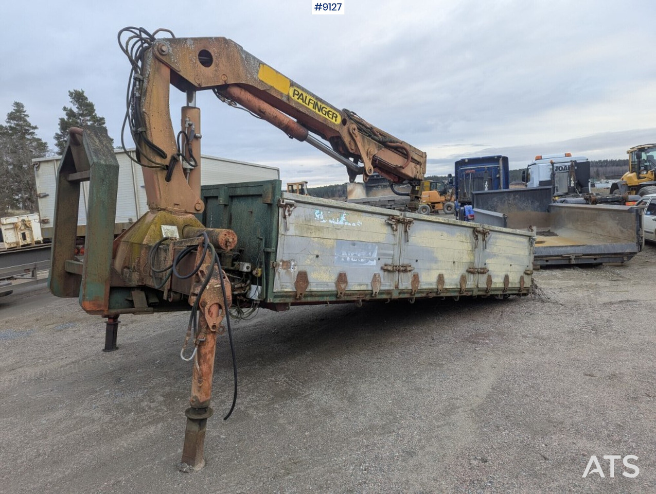 Crane flatbed Palfinger with rotator and bucket - Бордова каросерия, Камион с кран: снимка 1 Crane flatbed Palfinger with rotator and bucket - Бордова каросерия, Камион с кран: снимка 1
