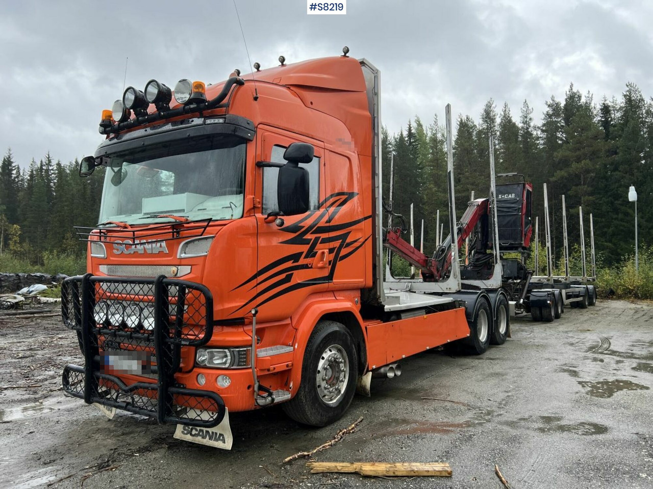 Scania R730 Timber truck with wagon and crane - Камион за дърва: снимка 1 Scania R730 Timber truck with wagon and crane - Камион за дърва: снимка 1