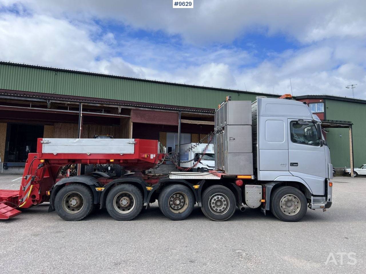 Влекач, Нискорамна площадка полуремарке Volvo FH16 5-axle tractor unit, GOLDHOFER STZ-VL 4-41/80 trailer: снимка 9