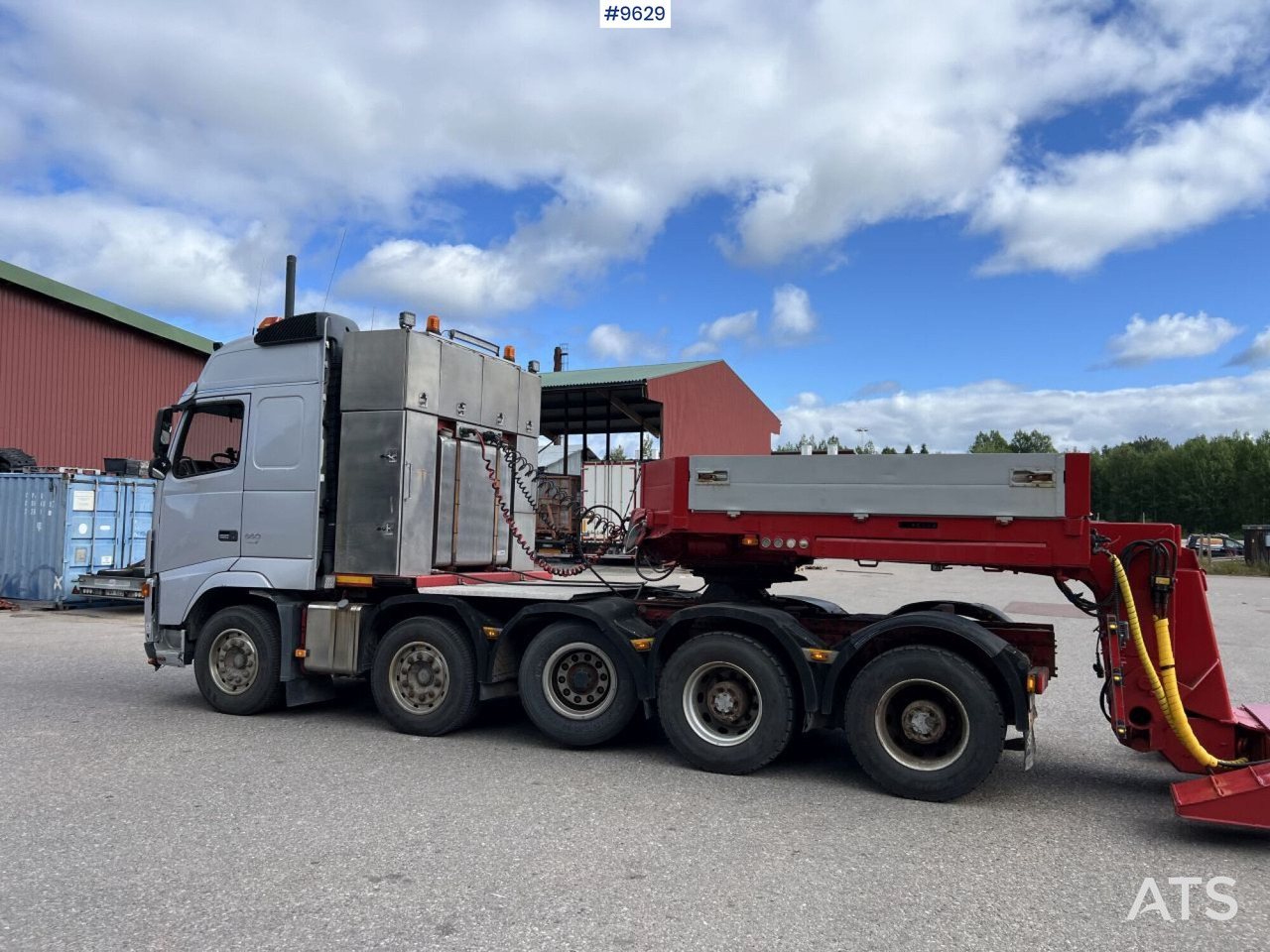 Влекач, Нискорамна площадка полуремарке Volvo FH16 5-axle tractor unit, GOLDHOFER STZ-VL 4-41/80 trailer: снимка 7