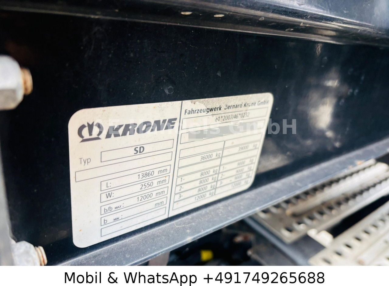 Брезентово полуремарке Krone SD *Edscha / Tautliner / 1.Liftachse / CodeXL: снимка 10