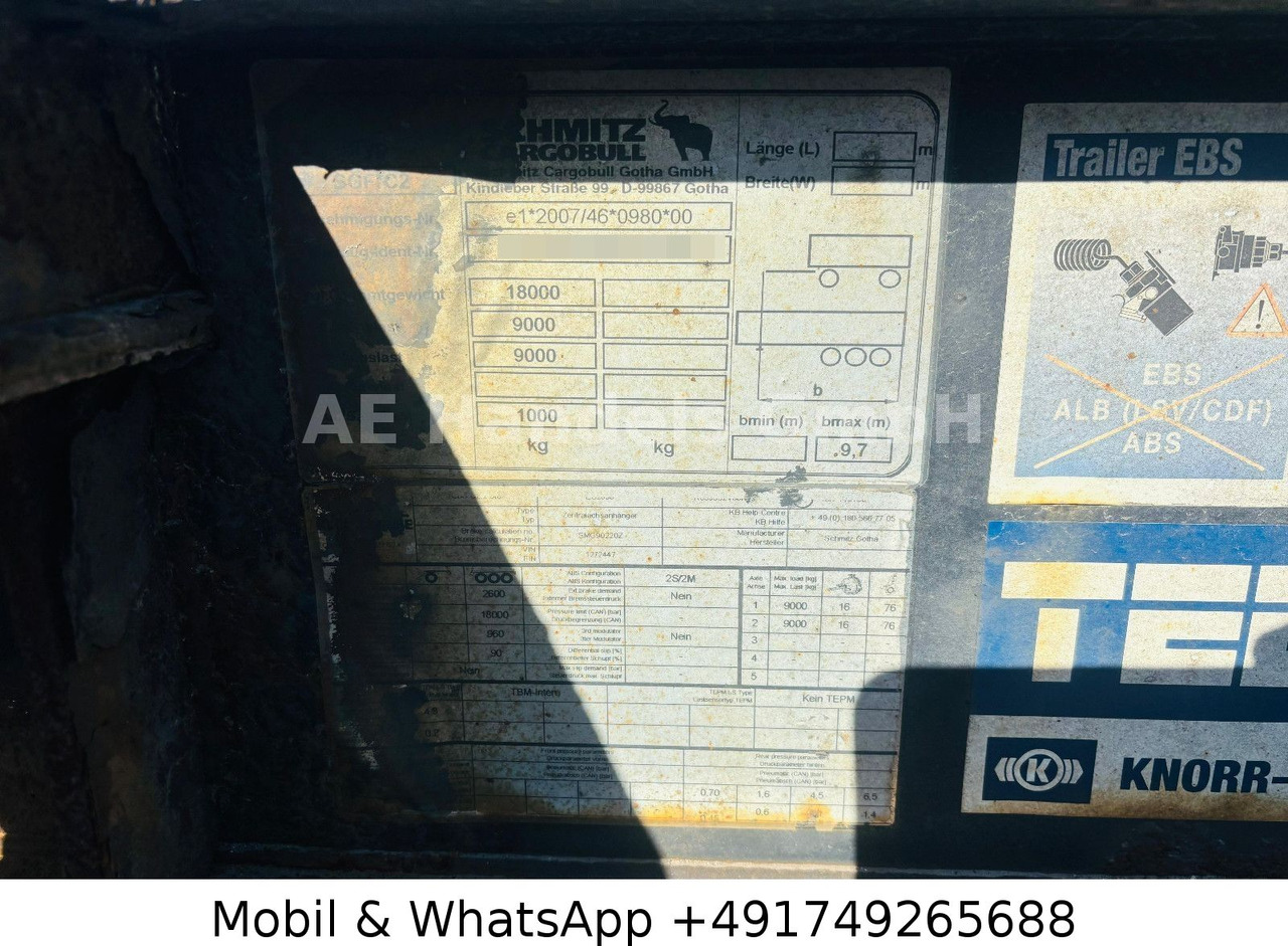 Лизинг на  Schmitz Cargobull ZWF 18/L Tandem BDF Tiefgekoppelt*Scheibenbremse Schmitz Cargobull ZWF 18/L Tandem BDF Tiefgekoppelt*Scheibenbremse: снимка 8