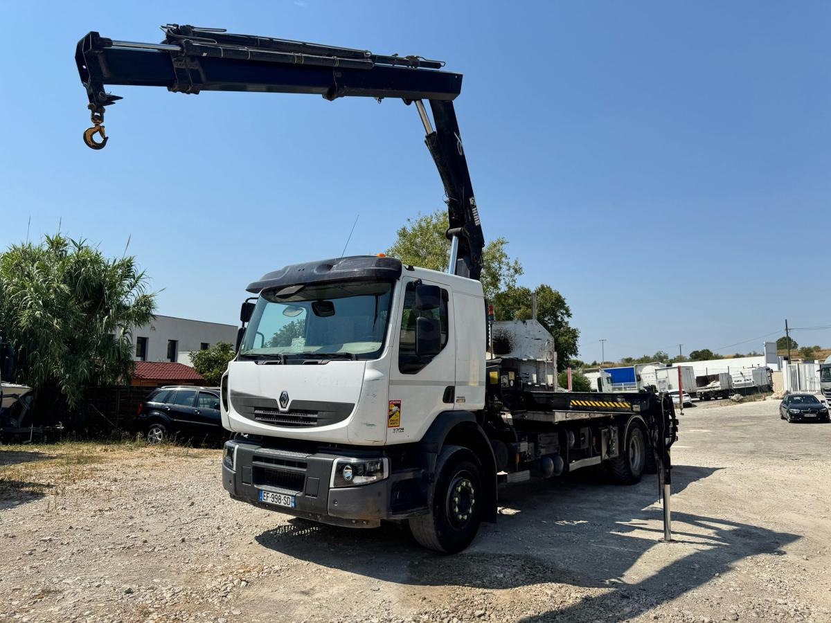 Renault PREMIUM 370 DXI PLATEAU RIDELLES GRUE - Бордови камион, Камион с кран: снимка 1 Renault PREMIUM 370 DXI PLATEAU RIDELLES GRUE - Бордови камион, Камион с кран: снимка 1