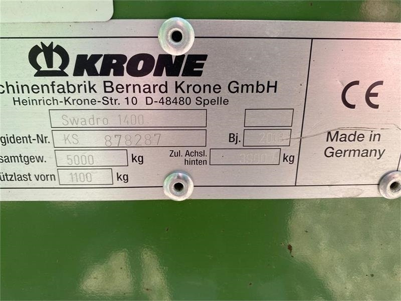 Krone Swadro 1400 - Гребло/ Сенообръщачка: снимка 4 Krone Swadro 1400 - Гребло/ Сенообръщачка: снимка 4