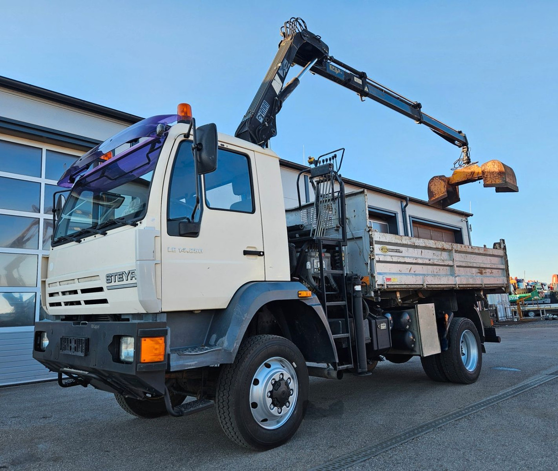 MAN LE 14.250 4x4 HIAB 077BS-2 Kran Greifer - Самосвал камион, Камион с кран: снимка 1 MAN LE 14.250 4x4 HIAB 077BS-2 Kran Greifer - Самосвал камион, Камион с кран: снимка 1