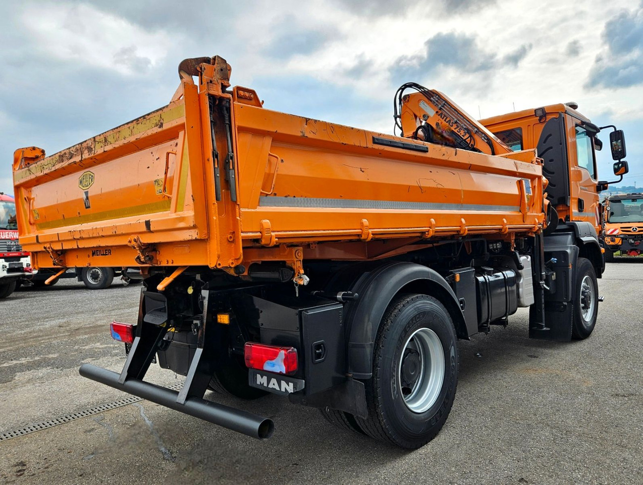 Самосвал камион, Камион с кран MAN TGM 18.290 4x4 Atlas 75.2 Kran Funk Euro6: снимка 15